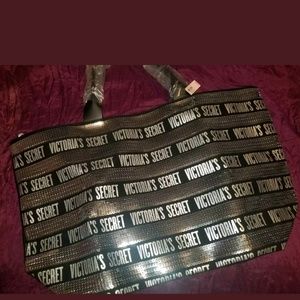 VS Victorias Secret NEW LargeTote Bag Silver/Black
